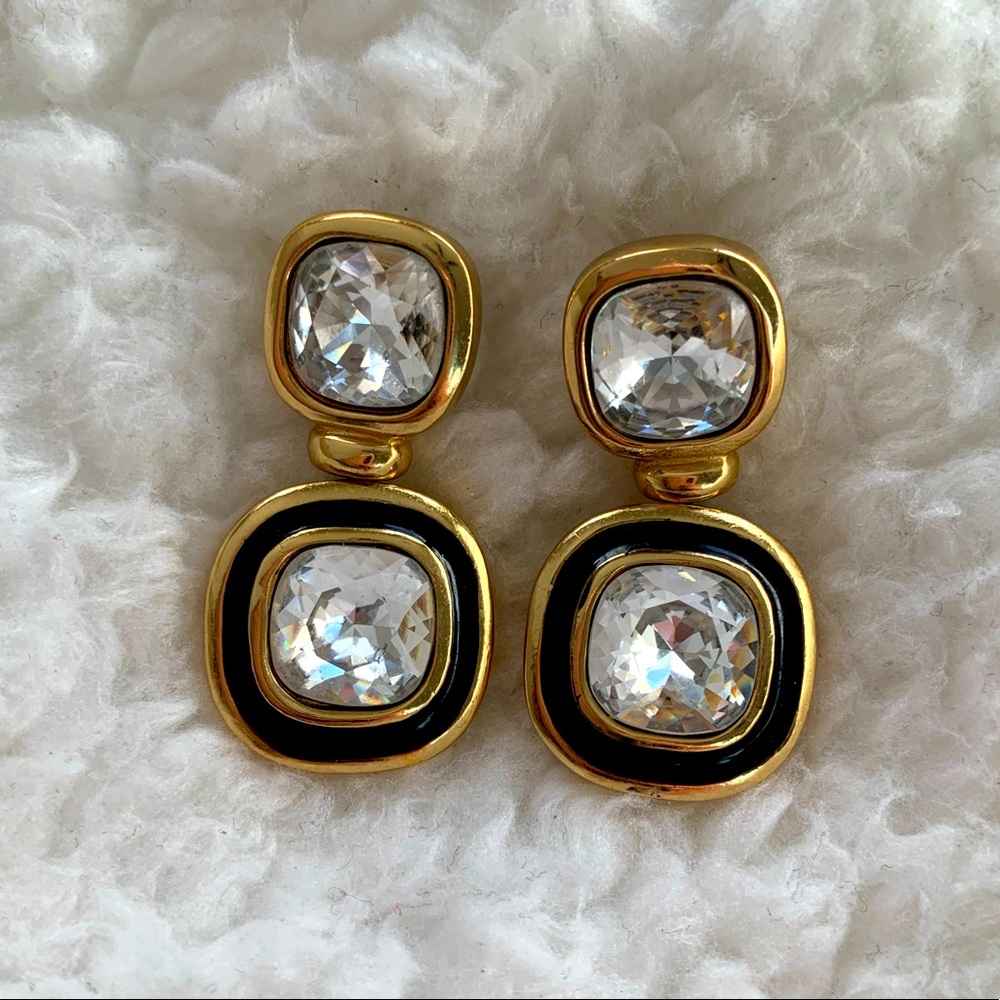 Christian Dior Vintage Crystal Drop Earrings
